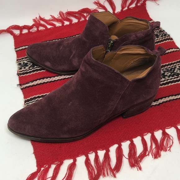 Franco Sarto A Paivley Purple Suede Booties 8M - Picture 2 of 8
